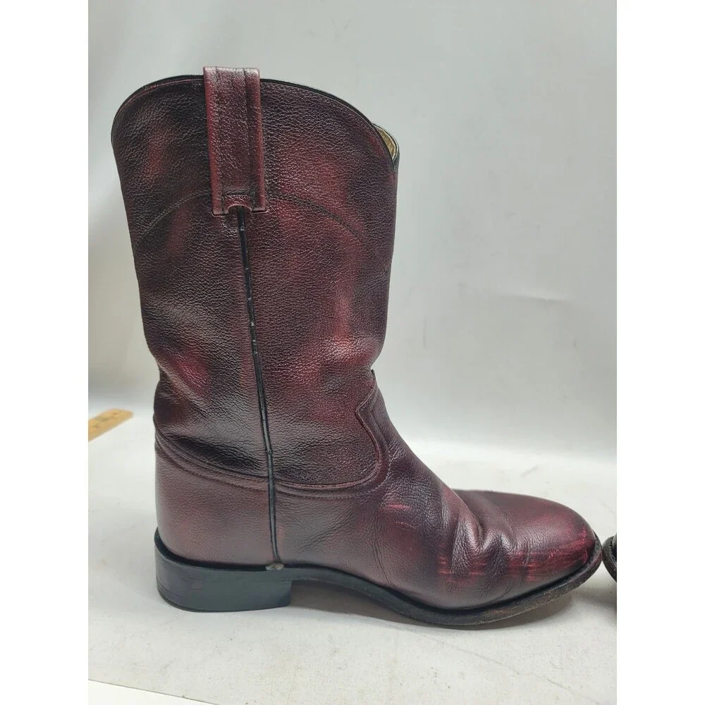 Dan Post Men's 9.5 D Oxblood Maroon Red Leather Cowboy Western Ropers Boots 6586